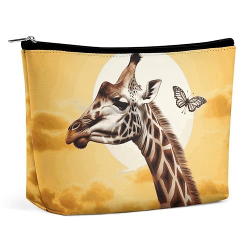 GHBNK Make-up-Tasche für Damen, tragbare Kosmetiktasche, Giraffe und Sonnenblume, Reise-Make-up-Organizer, Kulturbeutel, Stil, Einheitsgröße, Stil:, Einheitsgröße GHBNK Make-up-Tasche für Damen, tragbare Kosmetiktasche, Giraffe und Sonnenblume, Reise-Make-up-Organizer, Kulturbeutel, Stil, Einheitsgröße, Stil:, Einheitsgröße von GHBNK