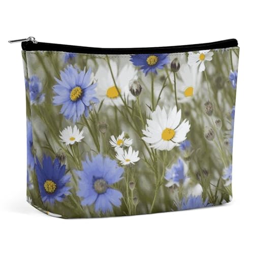GHBNK Make-up-Tasche für Damen, tragbare Kosmetiktasche, Wildblumen und Kornblumen, Reise-Make-up-Organizer, Kulturbeutel, Stil, Einheitsgröße, Stil:, Einheitsgröße GHBNK Make-up-Tasche für Damen, tragbare Kosmetiktasche, Wildblumen und Kornblumen, Reise-Make-up-Organizer, Kulturbeutel, Stil, Einheitsgröße, Stil:, Einheitsgröße von GHBNK