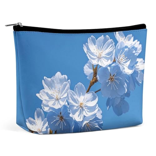 GHBNK Make-up-Tasche für Damen, tragbare Kosmetiktasche, blau, Pfirsichblüte, Reise-Make-up-Organizer, Kulturbeutel, Stil, Einheitsgröße, Stil:, Einheitsgröße GHBNK Make-up-Tasche für Damen, tragbare Kosmetiktasche, blau, Pfirsichblüte, Reise-Make-up-Organizer, Kulturbeutel, Stil, Einheitsgröße, Stil:, Einheitsgröße von GHBNK