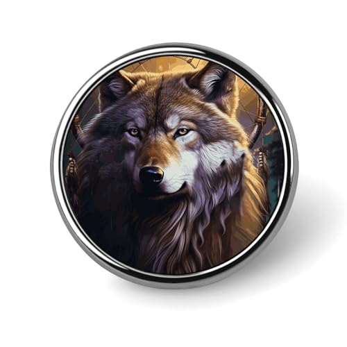 Handgezeichnete runde Anstecknadel, Brosche, Anstecknadel für Hüte, Kleidung, Taschen, einzigartiges Mode-Accessoire, Geschenk für Männer und Frauen, Circular, Aluminium, Kein Edelstein von GHBNK