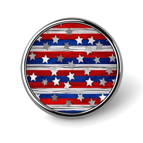 Patriotische Sterne Streifen Unabhängigkeitstag Runde Anstecknadel Brosche Abzeichen Niedliche Krawattennadel für Hüte, Kleidung, Taschen, einzigartiges Mode-Accessoire, Geschenk für Männer und Frauen von GHBNK