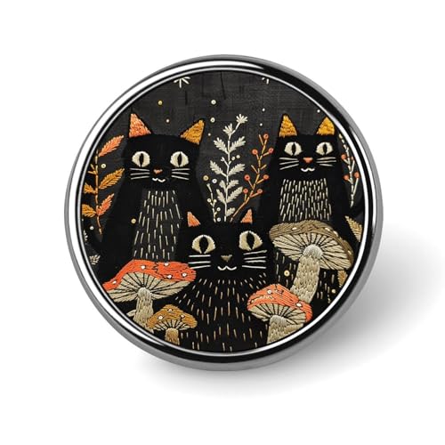 Retro Uhr Muster Runde Anstecknadel Brosche Abzeichen Niedliche Krawattennadel für Hüte, Kleidung, Taschen, einzigartiges Mode-Accessoire, Geschenk für Männer und Frauen, Circular, Aluminium, Kein von GHBNK