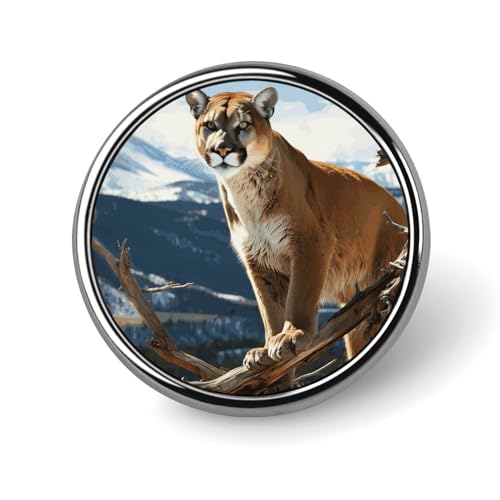 Runde Anstecknadel mit Eule und Blume, niedliche Krawattennadel für Hüte, Kleidung, Taschen, einzigartiges Mode-Accessoire, Geschenk für Männer und Frauen, Circular, Aluminium, Kein Edelstein von GHBNK