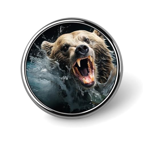 Runde Anstecknadel mit Griechenlandstraße, niedliche Krawattennadel für Hüte, Kleidung, Taschen, einzigartiges Mode-Accessoire, Geschenk für Männer und Frauen, Circular, Aluminium, Kein Edelstein von GHBNK