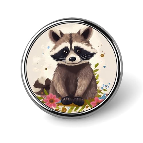 Runde Anstecknadel mit Zwergspitz, niedliche Krawattennadel für Hüte, Kleidung, Taschen, einzigartiges Mode-Accessoire, Geschenk für Männer und Frauen, rund, Aluminium, kein Edelstein von GHBNK