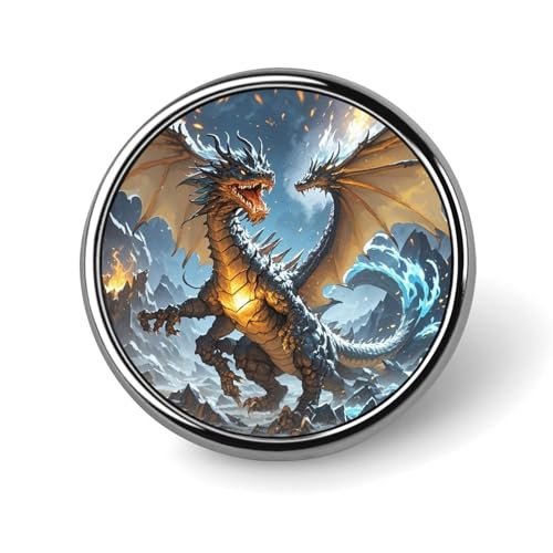 Rustikale Anstecknadel mit Steinmauer, rund, niedliche Krawattennadel für Hüte, Kleidung, Taschen, einzigartiges Mode-Accessoire, Geschenk für Männer und Frauen, rund, Aluminium, kein Edelstein von GHBNK