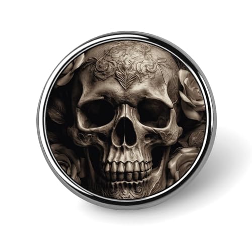 Snake Opens Its Mouth Round Revers Pin Brosche Badge Cute Tie Tack Pin for Hats, Clothing, Bags Unique Fashion Accessories Gift for Men & Women, Circular, Aluminum, No Gemstone von GHBNK