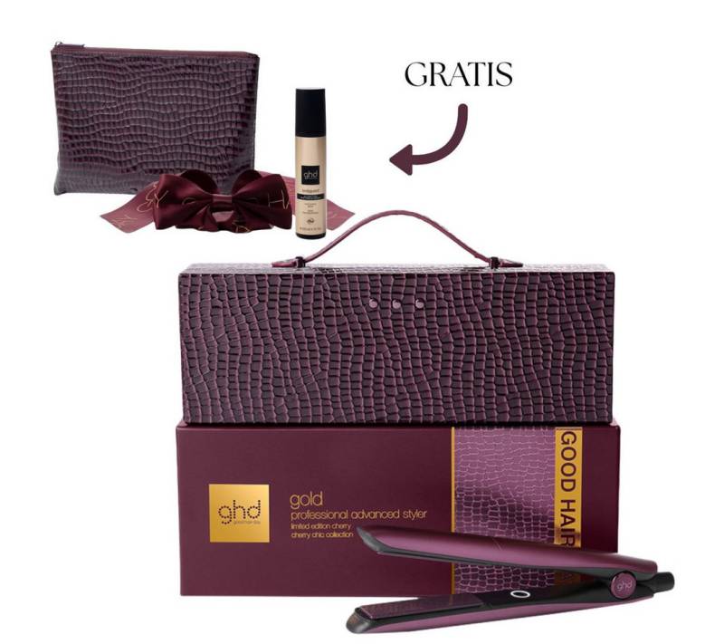 GHD Glätteisen Gold Styler Cherry Chic mit gratis Style Gift Set von GHD