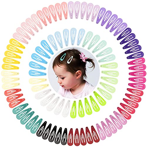 100 Stück Baby Haarspangen Mädchen Haarklammern Klein, Bunt Mini Baby Haarclips, Kinderschmuck Haarschmuck Snap Hair Clips Colorful in 20 Farben Haar Accessoire für Kinder & Damen（3cm） (Mehrfarben) von GHEART