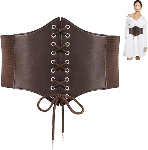 Damen Schnürkorsett gebundener Waspie,Damen Korsett Gürtel Vintage,Korsett Taille Gürtel Schnürgürtel,Breitgürtel Elastischen,Gürtel-Taille,Größe Halloween Punk Tägliches Tragen von GHEART