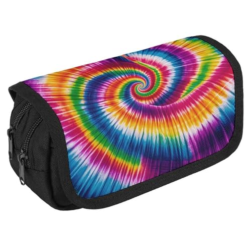 Batik-Federmäppchen, Organizer, großes Fassungsvermögen, niedliches Stifteetui mit 3 Fächern, Bürobedarf, großes Federmäppchen mit Reißverschluss, Stoffstifttasche für Erwachsene, tragbare Batik-Federmäppchen, Organizer, großes Fassungsvermögen, niedliches Stifteetui mit 3 Fächern, Bürobedarf, großes Federmäppchen mit Reißverschluss, Stoffstifttasche für Erwachsene, tragbare von GHENBLT