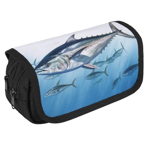 Bluefin Thunfisch Thunnus Federmäppchen, Organizer, großes Fassungsvermögen, niedliches Stifteetui mit 3 Fächern, Bürobedarf, große Bleistifttasche mit Reißverschluss, Stoffstifttasche für Erwachsene Bluefin Thunfisch Thunnus Federmäppchen, Organizer, großes Fassungsvermögen, niedliches Stifteetui mit 3 Fächern, Bürobedarf, große Bleistifttasche mit Reißverschluss, Stoffstifttasche für Erwachsene von GHENBLT