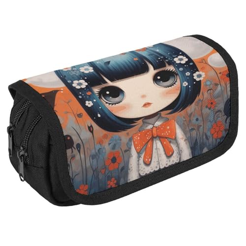 GHENBLT Anime Pictures Federmäppchen, Organizer, großes Fassungsvermögen, niedliches Stifteetui mit 3 Fächern, Bürobedarf, große Bleistifttasche mit Reißverschluss, Stoffstifttasche für Erwachsene GHENBLT Anime Pictures Federmäppchen, Organizer, großes Fassungsvermögen, niedliches Stifteetui mit 3 Fächern, Bürobedarf, große Bleistifttasche mit Reißverschluss, Stoffstifttasche für Erwachsene von GHENBLT