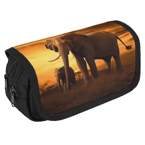 GHENBLT Elefanten-Federmäppchen, Organizer, großes Fassungsvermögen, niedliches Stifteetui mit 3 Fächern, Bürobedarf, großes Federmäppchen mit Reißverschluss, Stoffstifttasche für Erwachsene, tragbare GHENBLT Elefanten-Federmäppchen, Organizer, großes Fassungsvermögen, niedliches Stifteetui mit 3 Fächern, Bürobedarf, großes Federmäppchen mit Reißverschluss, Stoffstifttasche für Erwachsene, tragbare von GHENBLT