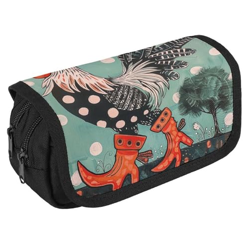 GHENBLT Federmäppchen mit rotem Cowboystiefel, Organizer, großes Fassungsvermögen, niedliches Stifteetui mit 3 Fächern, Bürobedarf, großes Federmäppchen mit Reißverschluss, Stoffstifttasche für GHENBLT Federmäppchen mit rotem Cowboystiefel, Organizer, großes Fassungsvermögen, niedliches Stifteetui mit 3 Fächern, Bürobedarf, großes Federmäppchen mit Reißverschluss, Stoffstifttasche für von GHENBLT