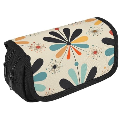 GHENBLT Modernes Retro-Federmäppchen, Organizer, großes Fassungsvermögen, niedliches Stifteetui mit 3 Fächern, Bürobedarf, große Bleistifttasche mit Reißverschluss, Stoffstifttasche für Erwachsene GHENBLT Modernes Retro-Federmäppchen, Organizer, großes Fassungsvermögen, niedliches Stifteetui mit 3 Fächern, Bürobedarf, große Bleistifttasche mit Reißverschluss, Stoffstifttasche für Erwachsene von GHENBLT