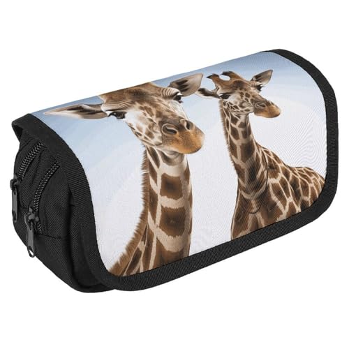 GHENBLT Necks of Giraffe Federmäppchen, Organizer, großes Fassungsvermögen, niedliches Stifteetui mit 3 Fächern, Bürobedarf, großes Federmäppchen mit Reißverschluss, Stoffstifttasche für Erwachsene GHENBLT Necks of Giraffe Federmäppchen, Organizer, großes Fassungsvermögen, niedliches Stifteetui mit 3 Fächern, Bürobedarf, großes Federmäppchen mit Reißverschluss, Stoffstifttasche für Erwachsene von GHENBLT