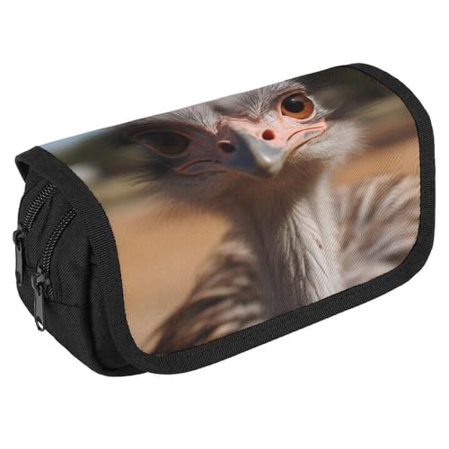 GHENBLT Niedliches Straußen-Federmäppchen, Organizer, großes Fassungsvermögen, niedliches Stifteetui mit 3 Fächern, Bürobedarf, großes Federmäppchen mit Reißverschluss, Stoffstifttasche für Erwachsene GHENBLT Niedliches Straußen-Federmäppchen, Organizer, großes Fassungsvermögen, niedliches Stifteetui mit 3 Fächern, Bürobedarf, großes Federmäppchen mit Reißverschluss, Stoffstifttasche für Erwachsene von GHENBLT