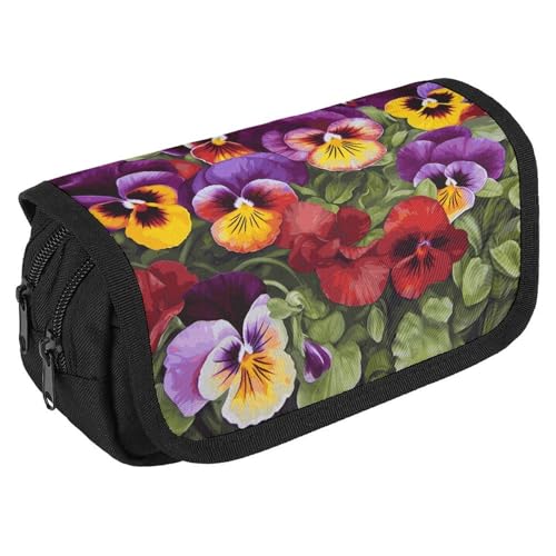 GHENBLT Pansy Perfection Federmäppchen, Organizer, großes Fassungsvermögen, niedliches Stifteetui mit 3 Fächern, Bürobedarf, großes Federmäppchen mit Reißverschluss, Stoffstifttasche für Erwachsene GHENBLT Pansy Perfection Federmäppchen, Organizer, großes Fassungsvermögen, niedliches Stifteetui mit 3 Fächern, Bürobedarf, großes Federmäppchen mit Reißverschluss, Stoffstifttasche für Erwachsene von GHENBLT