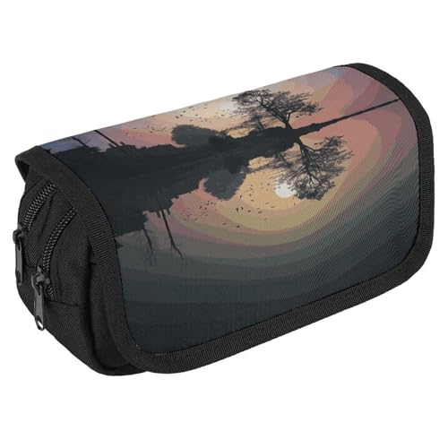 GHENBLT Reflection Gitarren-Federmäppchen, Organizer, großes Fassungsvermögen, niedliches Stifteetui mit 3 Fächern, Bürobedarf, große Bleistifttasche mit Reißverschluss, Stoffstifttasche für GHENBLT Reflection Gitarren-Federmäppchen, Organizer, großes Fassungsvermögen, niedliches Stifteetui mit 3 Fächern, Bürobedarf, große Bleistifttasche mit Reißverschluss, Stoffstifttasche für von GHENBLT