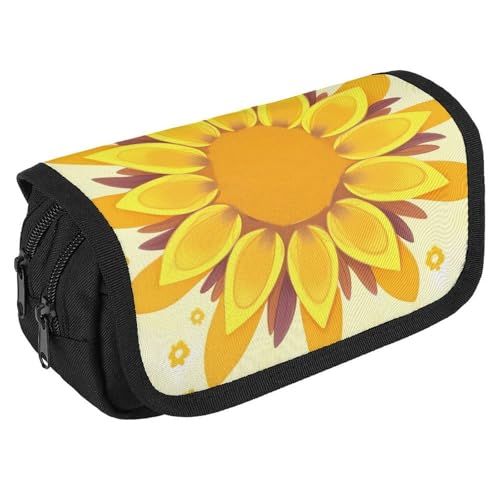 GHENBLT Sunflower Beauty Federmäppchen, Organizer, großes Fassungsvermögen, niedliches Stifteetui mit 3 Fächern, Bürobedarf, großes Federmäppchen mit Reißverschluss, Stoffstifttasche für Erwachsene GHENBLT Sunflower Beauty Federmäppchen, Organizer, großes Fassungsvermögen, niedliches Stifteetui mit 3 Fächern, Bürobedarf, großes Federmäppchen mit Reißverschluss, Stoffstifttasche für Erwachsene von GHENBLT