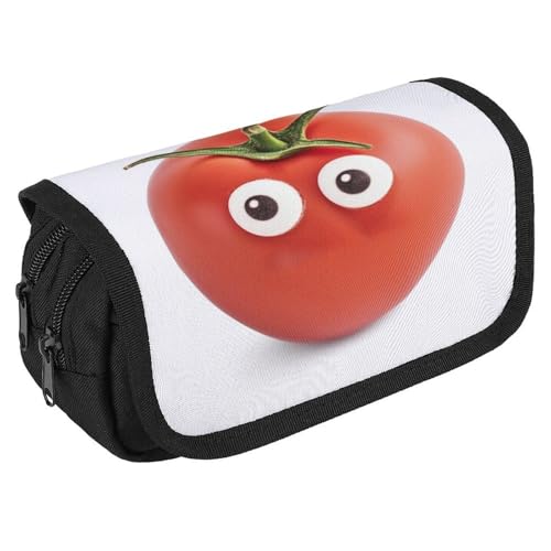 GHENBLT Tomaten-Federmäppchen, Organizer, großes Fassungsvermögen, niedliches Stifteetui mit 3 Fächern, Bürobedarf, große Bleistifttasche mit Reißverschluss, Stoffstifttasche für Erwachsene, tragbare GHENBLT Tomaten-Federmäppchen, Organizer, großes Fassungsvermögen, niedliches Stifteetui mit 3 Fächern, Bürobedarf, große Bleistifttasche mit Reißverschluss, Stoffstifttasche für Erwachsene, tragbare von GHENBLT