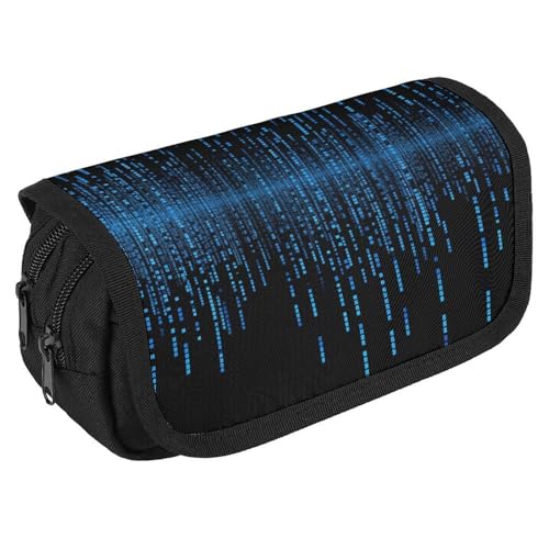 The Blue Binary Matrix Federmäppchen, Organizer, großes Fassungsvermögen, niedliches Stifteetui mit 3 Fächern, Bürobedarf, großes Federmäppchen mit Reißverschluss, Stoffstifttasche für Erwachsene The Blue Binary Matrix Federmäppchen, Organizer, großes Fassungsvermögen, niedliches Stifteetui mit 3 Fächern, Bürobedarf, großes Federmäppchen mit Reißverschluss, Stoffstifttasche für Erwachsene von GHENBLT