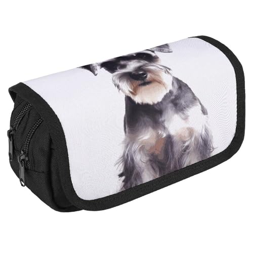 Well-Behaved Schnauzer-Federmäppchen, Organizer, großes Fassungsvermögen, niedliches Stifteetui mit 3 Fächern, Bürobedarf, großes Federmäppchen mit Reißverschluss, Stoffstifttasche für Erwachsene Well-Behaved Schnauzer-Federmäppchen, Organizer, großes Fassungsvermögen, niedliches Stifteetui mit 3 Fächern, Bürobedarf, großes Federmäppchen mit Reißverschluss, Stoffstifttasche für Erwachsene von GHENBLT