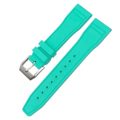 GHFHSG 20 mm 21 mm 22 mm Fluorkautschuk-Uhrenarmband ， Für IWC IW3881 IW3777 Upgrade-Ersatzarmbänder Weiches Fluorkautschukband(G,20mm Black buckle) von GHFHSG