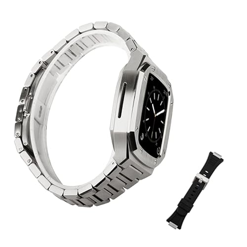 GHFHSG DIY Armband-Modifikationsset für Apple Watch 8, 7, 41 mm, 45 mm, Edelstahl-Gehäuseband für iWatch Serie 6, SE, 5, 4, 40 mm, 44 mm, Gummi-Set, 40 mm, Achat von GHFHSG