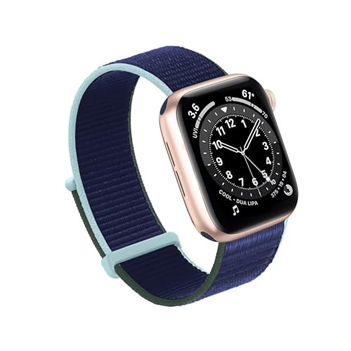 GHFHSG Für Apple Watch Band 49MM 45MM 44MM 42MM 41MM 40MM 38MM, Frauen Männer Sport Nylon Loop Strap Für IWatch Serie Ultra 8 7 6 5 4 3 2 1 SE(Abyss,42/44/45/49mm) von GHFHSG