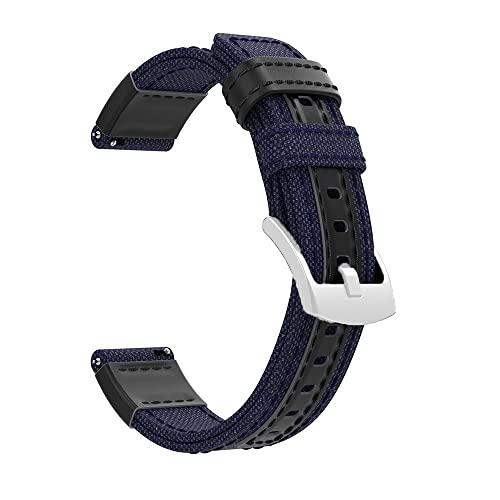 GHFHSG Nylon-Canvas-Armband für Garmin Vivoactive 3/4/Forerunner 645 245M 745/Venu SQ/S40 Sport Smart Quick Replacement Wristband Correa, 20 mm, Achat von GHFHSG