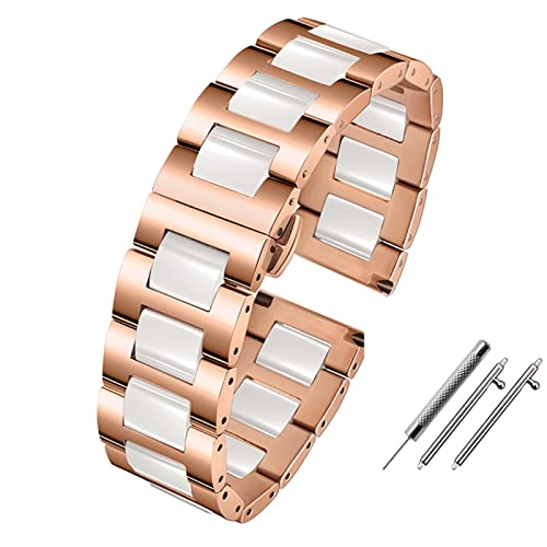 GHFHSG Smartwatch-Armband, 20 mm, 22 mm, Keramik-Armband für Samsung Gear S2, S3, S4, Ersatzband für Huawei Watch 2 Pro GT2 Magic Bands, 22 mm, Achat von GHFHSG