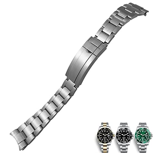 GHFHSG Uhrenarmband für Rolex Submariner Oysterflex GMT Uhrenarmband, 20 mm, 904L Edelstahl, mit Faltschließe, 20 mm, Achat von GHFHSG