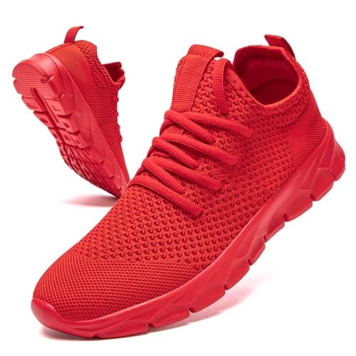 GHFKKB Damen Sneakers Sportschuhe Turnschuhe Laufschuhe Tennisschuhe Gym Joggingschuhe Freizeitschuhe Bequeme Schuhe Rot 40 von GHFKKB