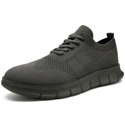 GHFKKB Turnschuhe Herren Atmungsaktive Sportschuhe Sommer Schuhe Laufschuhe Leichte Sneakers für Jogging Tennis Fitnessstudio Bequeme Hallenschuhe Freizeit Schnürhalbschuhe Dunkelgrau 41 von GHFKKB
