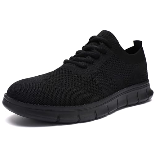 GHFKKB Turnschuhe Herren Atmungsaktive Sportschuhe Sommer Schuhe Laufschuhe Leichte Sneakers für Jogging Tennis Fitnessstudio Bequeme Hallenschuhe Freizeit Schnürhalbschuhe Ganz Schwarz 40 von GHFKKB