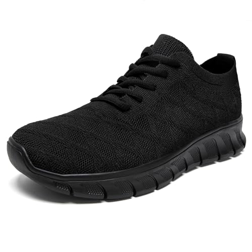 GHFKKB Laufschuhe Herren Turnschuhe Tennisschuhe Leichtgewichts Sneaker Tennisschuhe Fitness Joggingschuhe Trainingsschuhe Atmungsaktiv Sportschuhe Walking Schuhe-All black-39 von GHFKKB