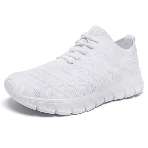 GHFKKB Laufschuhe Herren Turnschuhe Tennisschuhe Leichtgewichts Sneaker Tennisschuhe Fitness Joggingschuhe Trainingsschuhe Atmungsaktiv Sportschuhe Walking Schuhe-white-40 von GHFKKB