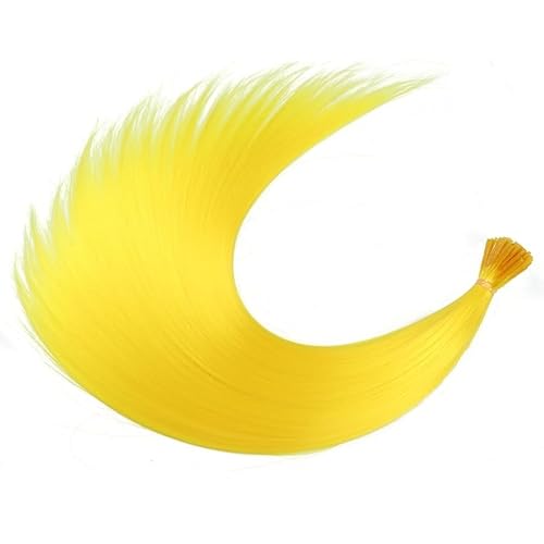 FederhaarverläNgerungs Set Synthetische farbige I-Tip-Haarverlängerungen mit Federn, 10–50 Stränge/Packung, Hochtemperaturfaser-Perückenzubehör for Damen, einfarbiges Haar(3,16inches-50PCS) von GHHZML