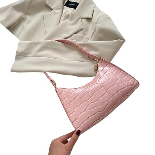 GHHZML Henkeltasche Damen Mode Ledertaschen for Frauen Handtasche weibliche kleine Unterarm Messenger Bag Geldbörse(Pink) von GHHZML