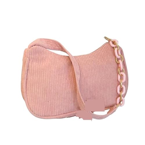 GHHZML Henkeltasche Damen Mode Vintage Handtaschen Frauen Herbst Winter Unterarm Tasche Zipper Kleine Taschen Weibliche Weiche Casual Handtasche(Pink) von GHHZML