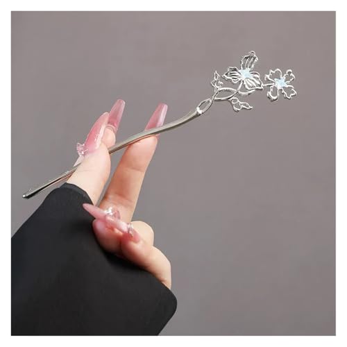 Haarstab 2 Stück Mondstein Damen Legierung Haarnadel mit antikem Stil Schmetterling Schwanz Metall Mode Kopfbedeckung(Style B) von GHHZML