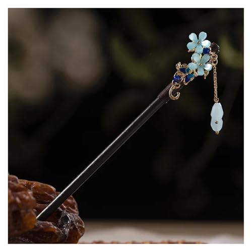 Haarstab 2 stücke Elegante Antike Floral Geflochtene Haare for Frauen Holz Haar Clips for Bankette Mit Kopfbedeckungen(Style 02) von GHHZML