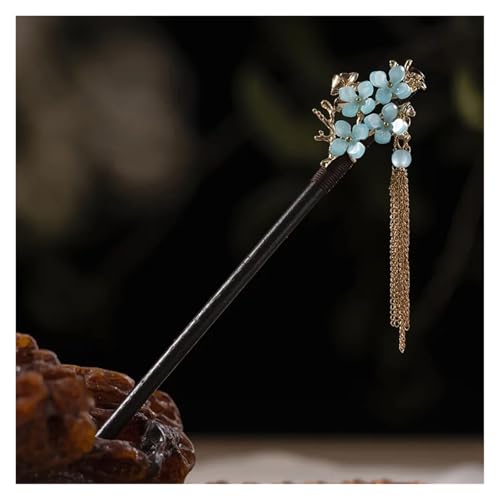 Haarstab 2 stücke Elegante Antike Floral Geflochtene Haare for Frauen Holz Haar Clips for Bankette Mit Kopfbedeckungen(Style 04) von GHHZML