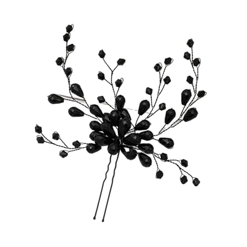 Haarstab 2 stücke Große Handgemachte Schwarz Kristall Perlen Braut Haarnadel Stein Hochzeit Haar Pin Und Clip Sticks for Frauen Schmuck von GHHZML