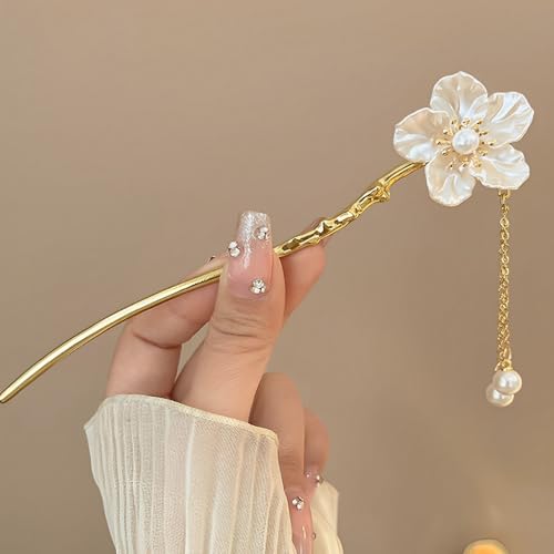 Haarstab 2 stücke Klassische Haar Stick Blume Haarnadel Handgemachte Haarnadeln Frauen Schmuck Haar Ornamente(Color-02) von GHHZML