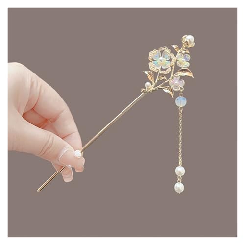 Haarstab 2 stücke Klassische Haar Stick Blume Haarnadel Handgemachte Haarnadeln Frauen Schmuck Haar Ornamente(Color-09) von GHHZML