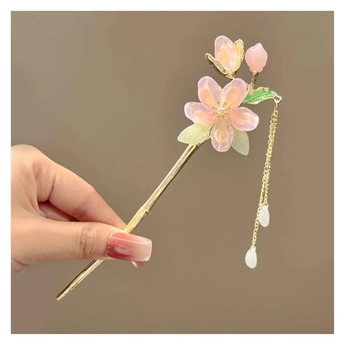 Haarstab 2 stücke Klassische Haar Stick Blume Haarnadel Handgemachte Haarnadeln Frauen Schmuck Haar Ornamente(Color-12) von GHHZML