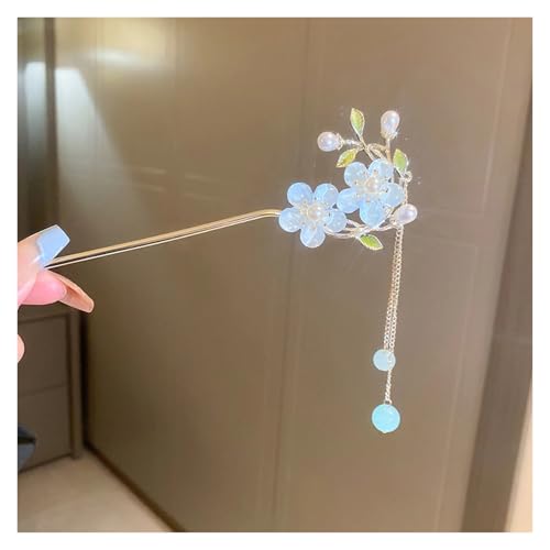 Haarstab 2 stücke Klassische Haar Stick Blume Haarnadel Handgemachte Haarnadeln Frauen Schmuck Haar Ornamente(Color-14) von GHHZML